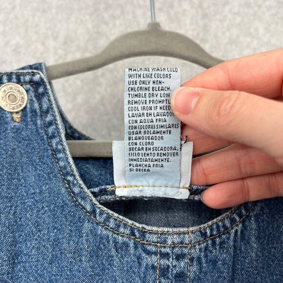 Expressions Toddler Girls VTG Denim Jumper Dress Size 5T Embroidered Floral 90s - Picture 9 of 13